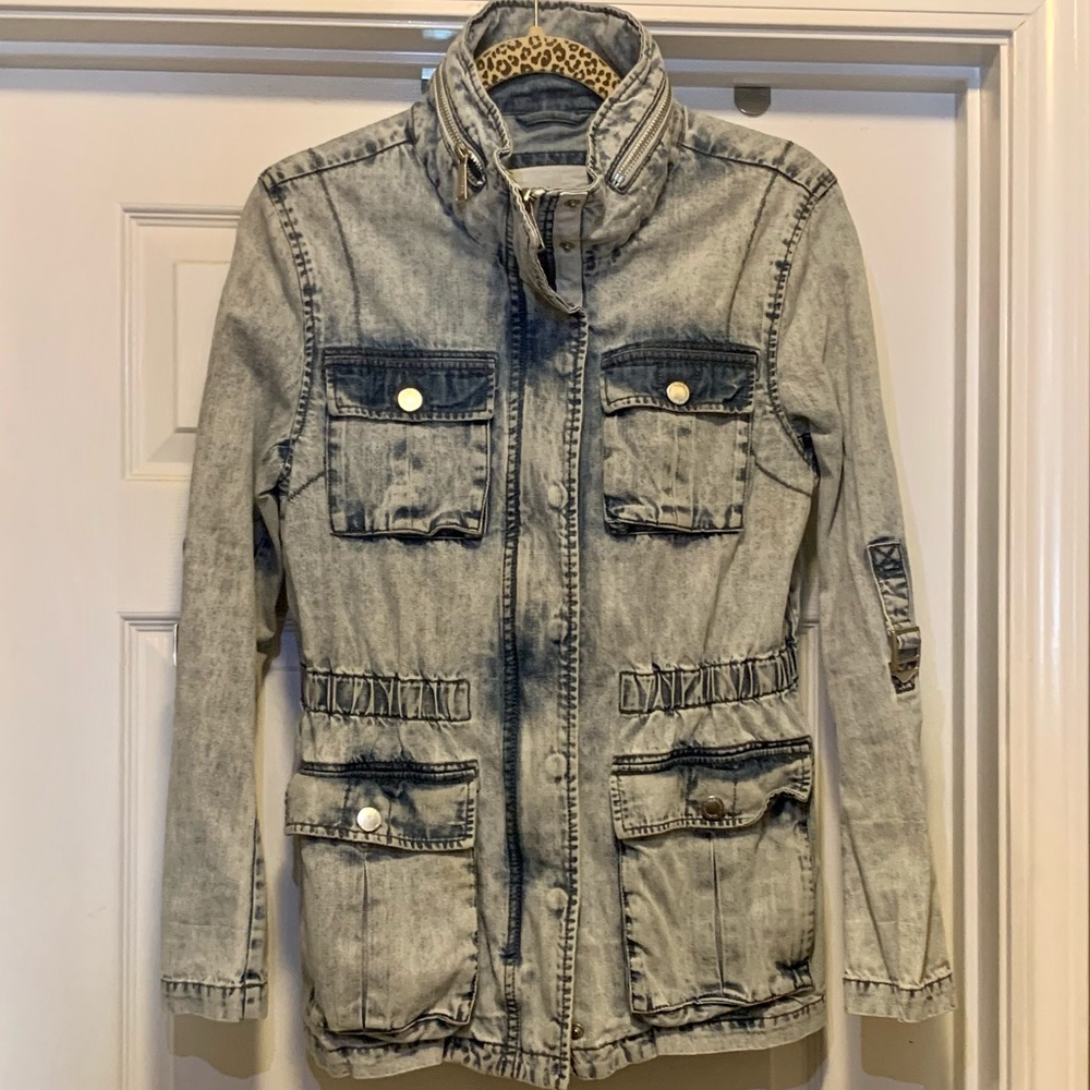 BCBG Bleached Denim Jacket